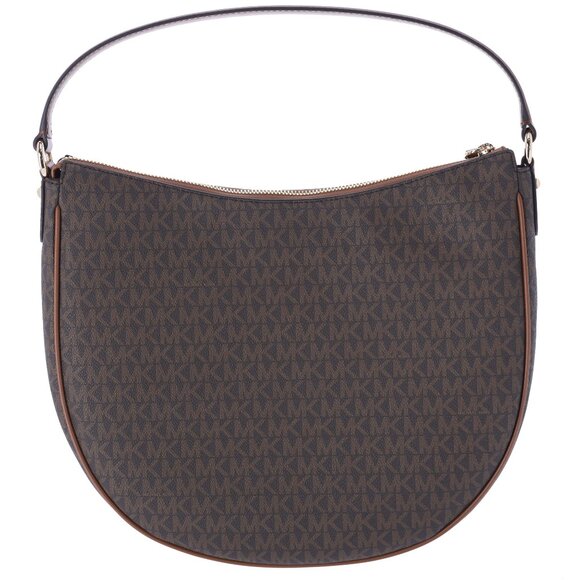 MIchael Kors Dover Large Half Moon Shoulder Bag Hobo Brown MK Signature - Picture 4 of 6